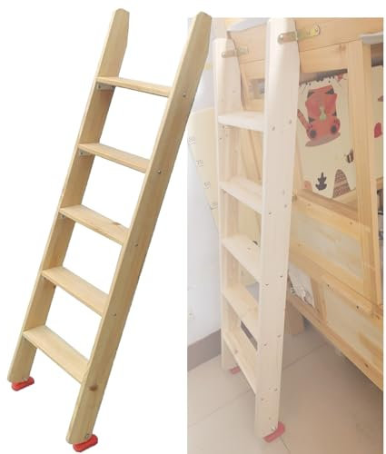 Våningssängstege, Loftsäng Inomhus/sovsal Svarv Trästege, Med Krokar Och Halkfria Fötter, Säkerhetsräckesstege For Vuxna, Äldre Och Barn (Size : 125cm(49in))