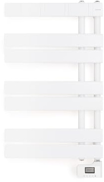 CREATE / Warm Towel Modern/Toallero Eléctrico de Pared con Ganchos Blanco / 80x50 cm / 2 en 1, 6 Modos Funcionamiento, Pantalla LCD, Temporizador hasta 24h, 400W