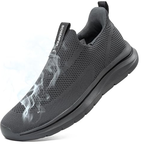 Sosenfer Scarpe Uomo Slip On Sneaker Fitness Scarpe da Ginnastica Traspiranti Senza Lacci Scarpe da Passeggio Scarpe da Passeggio per Il Tempo Libero Senza Lacci per la palestra-SHENHUI-42