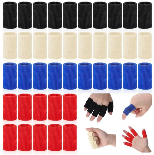 KALIONE 40 Stück Finger-Schutzhülsen, Finger-Hülsen-Unterstützung, Golftape füR Finger, FingerstüTze für Basketball Volleyballspieler, Elastische Daumenbandage für Basketballsport daumenbandage