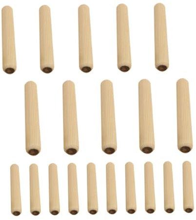HAPINARY Holzdübel-set 400 Stück Gerade Und Geriffelte Holzstifte Eukalyptusholz Drei Durchmesser Für Möbel Und Kunsthandwerk