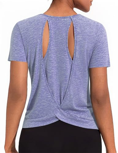 Gyabnw T Shirt Gym Femme Haut Fitness Femme Manches Courtes Col Rond | Haut de sport femme pour fitness, yoga, running et entraînement, léger et confortable au quotidien
