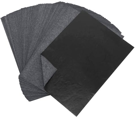 100 Sheets Black Transfer Paper,Tracing Graphite Transfer-Paper Carbon Paper for Tracing Drawing Patterns on Wood Projects Canvas Fabric Artist Lettering Sketch Drawing (A4/8.27 x 11.6 Inches)