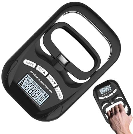 Medidor de Fuerza de Agarre - 180kg Pantalla Digital Recargable | Probador de Fuerza de Mano Recargable,para Deportes Entrenamiento Fitness Gimnasio Casa Oficina Viaje Hombres