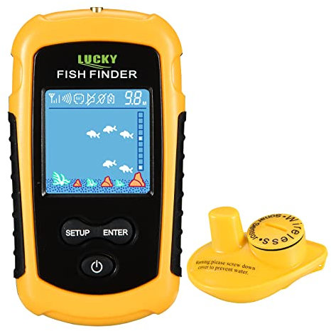 LUCKY Fischfinder Wireless Farbe Tragbarer Portable Angeln Sonar Sensor LCD Tiefe Finder Echolot