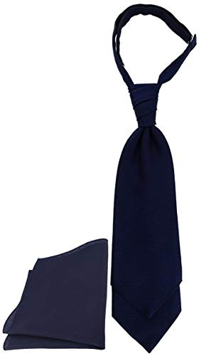 TigerTie Designer Plastron Pique 2tlg Krawatte fertig gebunden Einstecktuch in uni gemustert