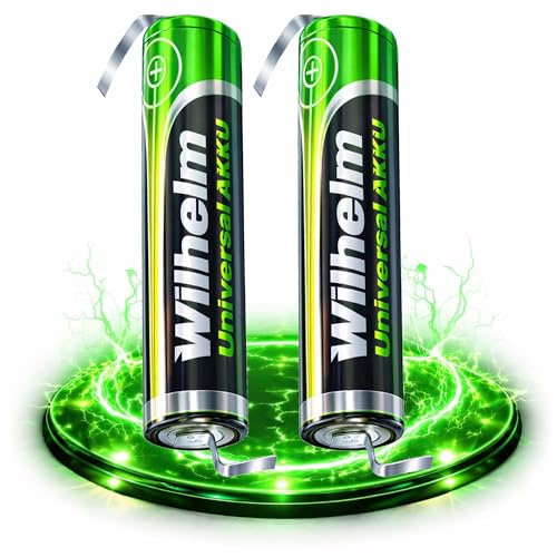 Wilhelm AAA Akku mit Lötfahne Z-Form Mikro Universal 1,2 V HR03 – 2 Stück