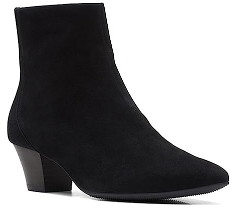 Clarks Stivale da Donna Teresa Fashion, Camoscio Nero, 40.5 EU