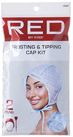 Red by Kiss Hair Dye Coloring and Highlighting Kit Frosting and Tipping Cap kit (2 Piece Kit)