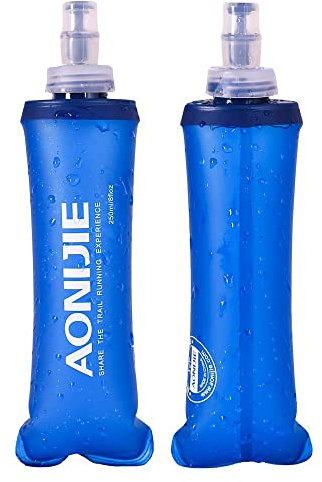 AONIJIE Lot de 2 bouteilles d'eau pliables en TPU souple de 250 ml pour sports de plein air, hydratation, légères et pliantes pour course à pied, randonnée, cyclisme (A#250 ml – 2 pièces)