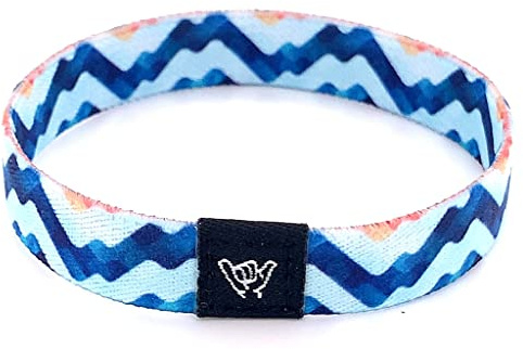 Hang Loose Bands - Coastal Bracelet for Men, Women & Teens - Comfy Tribal Print and Boho - Western Style Reversible Wristband - Mauka Waves | Small: 6.5 (most common fitting size)