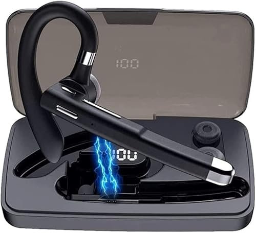ASVIL Bluetooth Headset, Bluetooth Earpiece with MIC for Business, Office and Driving, Trucker Bluetooth Headset with Charging Case, in- Ear Headphones Wireless Earphones