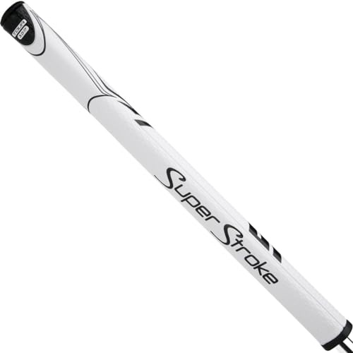 SuperStroke Zenergy Tour 3.0 43,2 cm Golf-Puttergriff ohne Kegel, verbesserte SPYNE-Technologie, neue Multi-Zonen-Texturierung und Tech-Port, Schwarz/Weiß | Mit verbesserter SPYNE-Technologie, neue Multi-Zonen-Texturierung und Tech-Port