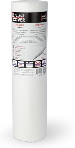 Perfect Cover® Standard (50m²) 1 m x 50 m | Panno autoadesivo per pittori | Protezione del pavimento durante i lavori saltuari | Protezione del pavimento | Protezione delle scale (1 x 50m)
