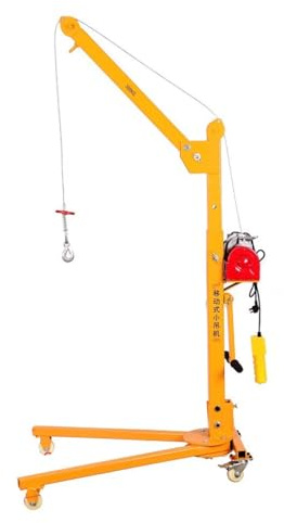 DDKYHU Grúa pequeña de manivela, grúa Plegable portátil pequeña móvil, grúa de elevación doméstica YIJIAN (Color: 500 kg de manivela Manual+eléctrica 12 V) (eléctrica 200 kg 220 V)