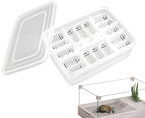 Reptilien-Aufzuchtbox, Reptilien-Brutbox - 16 Gitter Transparenter Brutkasten für Reptilieneier | Brutkasten, Bruttablett, Brutkasten für Gecko, Löwenmähne
