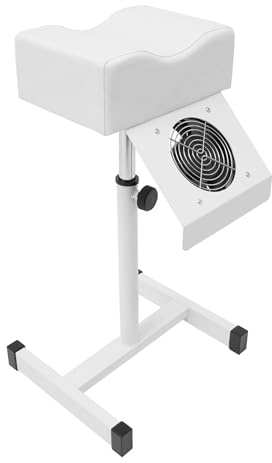 Kanbihao Tragbar Fußpflegestuhl Höhenverstellbar Pediküre Hocker Pediküresessel Fußstütze Fußpflege mit Staubreinigungs Ventilator für Salons Spa, Weiß