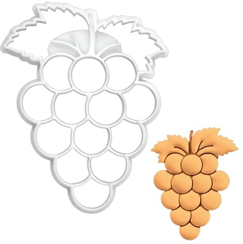 BAKERLOGY Weintrauben Ausstechform - Weinbeeren Traube Ausstecher, Detailliertes Keksausstecher, Ideal für Fondant, Keksteig, Ton