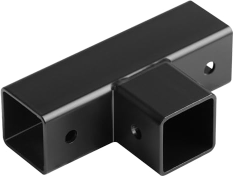 Lot de 6 connecteurs de tubes carrés en forme de T de 2,5 cm, raccord robuste | 0,2 cm d'épaisseur