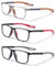 Pack de 3 Gafas de Lectura 1.5, Gafas para Presbicia Hombre Mujer Anti Luz Azul Presbicia Ligeras Comodas con Flexibles Anti-reflejantes Rectangular Metal Clásica Lente Clara Colores Mezclados
