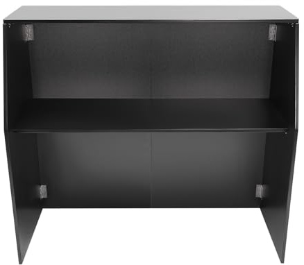Portable Bar Table, 2-Tier Foldable Event Bar Freestanding Bar Cabinet with 176LBS Loading Capacity, Space-Saving Bar Table with Practical Latches, Cabinet Station for Party Barbecue Picnic (Black)