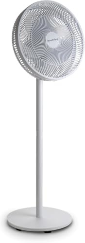 Innoliving INN-532 Ventilatore a Piantana SLIM, Design Moderno, 6 Pale ad Alta Efficienza, Diametro 40 cm, Potenza 45W, 3 Velocità, Oscillazione Automatica, Altezza Regolabile, Bianco/Grigio