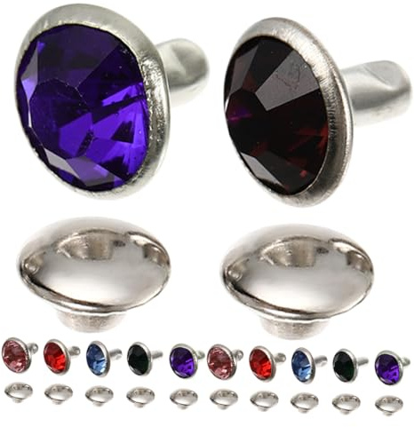ADOCARN 100pièces Lot De Rivets Décoratifs Strass Colorés Pour Sacs Chaussures Et Bricolage Rivets Pour Maroquinerie Et Tissus