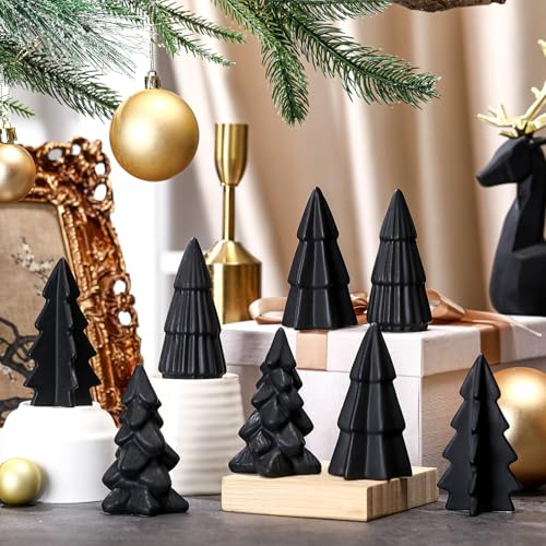 Nuenen Keramik-Weihnachtsbaum, Porzellan, Weihnachtsbaum, Winter, Weihnachtsbäume, Mini-Steingut-Bäume für Kaminsims, Tischregal, Wohnzimmer, Schlafzimmer, Schränke, Büro, Schreibtisch (klassisch