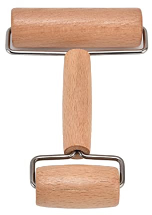 Nikou Teigroller aus Holz, Pizzaroller Werkzeug mit komfortablem Griff, polierte Außenseite, ideal für Pizzateig und Backen, 38,1 cm lang, Küchenutensil