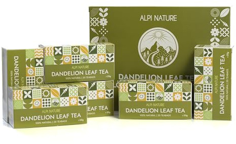 Alpi Nature Hojas de Diente de León Infusión, 120 Bolsitas de Té 150g, Paquete de 6 x 20 Bolsitas de 1.25g