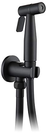 Handheld Bidet Sprayer for Toilet, Bathroom Cloth Diaper Set with Cold Water, Black Kit with Stainless Steel Shower Hose for Personal Hygiene