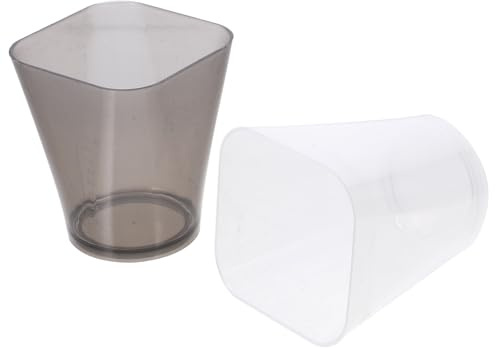 BESPORTBLE 2 Vasos Medidores de Cocina Cuadrados Transparentes Tazas Medidoras Translúcidas Gris y Capacidad Precisa para Repostería y Uso Doméstico