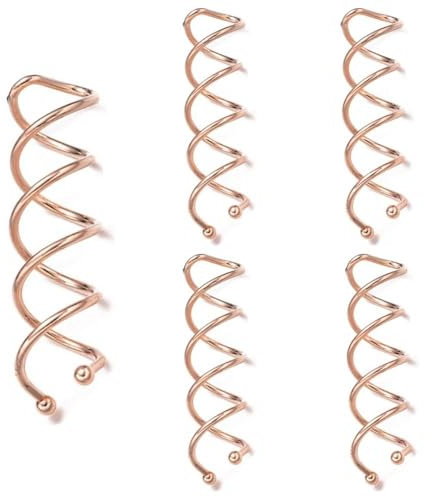 5 pinzas de metal en espiral para el pelo, adornos de horquilla para hacer moños, herramienta de peinado para el cabello (oro rosa)