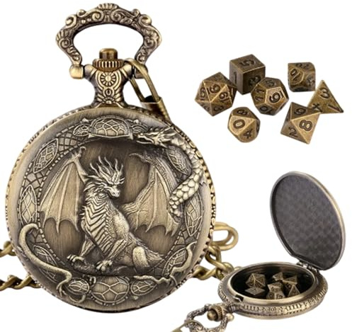 Jeu De Dés Miniatures,Jouet Polyédrique en Métal avec Un Boîtier de Montre de Poche,7 Pièces Dés pour Jeux De Rôle Et De Société - pour Les Joueurs Débutants, Les Jeux de Société, Les Fêtes,