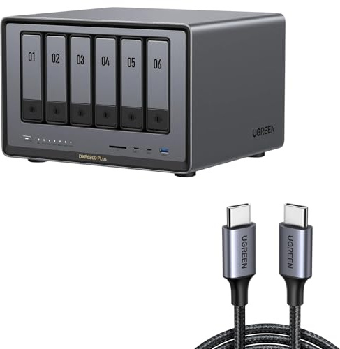 UGREEN NASync DXP6800 Pro 6-Bay NAS mit 60W USB C Kabel (Diskless)