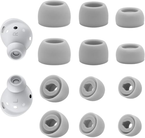 6 Pairs Replacement Eartips for Samsung Galaxy Buds Pro Headphones, Silicone Tips Earbuds Eartips Set, L/M/S Earplug Replacement Accessories (White)
