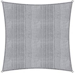 Lumaland Sonnensegel Quadrat | 3 x 3 Meter Wetterbeständiger Sonnenschutz inkl. Befestigungsseile | Terrasse, Garten & Balkon Schattenspender mit UV-Schutz [Hellgrau]