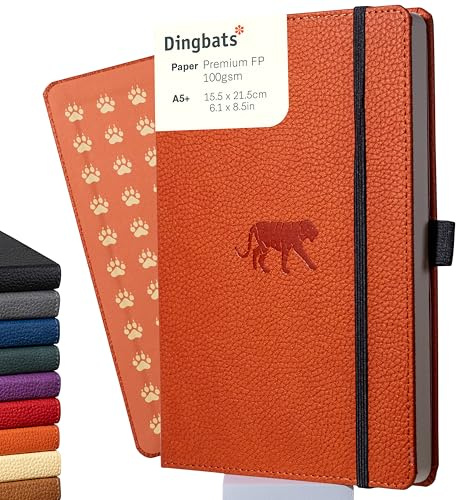 Dingbats* - Tierwelt Notizbuch A5 Blanko - Hardcover aus veganem Leder für Arbeit, Reisen, Uni - mit elastischem Verschlussband
