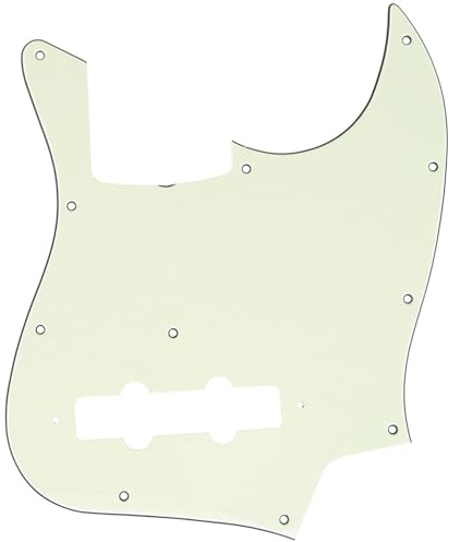 Musiclily Pro 11 Löcher J Bass Pickguard J-Style Bässe Schlagbrett für MIJ Fender Japan 4-Saiter Jazz Bass,3 lagig Elfenbein