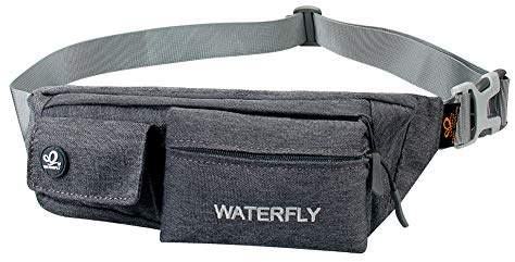 WATERFLY Bauchtasche Damen Herren Klein: Gürteltasche Hüfttasche Stylisch für Sport Joggen Hundetraining Laufen Running Reise Travel Hip Waist Bag Bum Fanny Pack