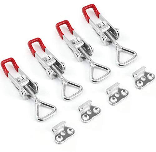 TANCUDER 4 Pz Morsetti Utensile a Mano Ferro Zincato Toggle Morsetto Resistente Capacità 100kg Morsetti a Levetta a Sgancio Rapido per Contenitori di Armadi Porta del Bagagliaio