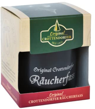 Crottendorfer Räucherfass mit Räucherkerzenhalter & 20 Räucherkerzen - Duft: Weihnachtlicher Weihrauch - Größe der Räucherkerzen: M