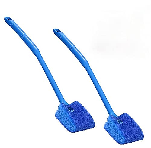 Yicare algae scraper 2PCS Aquarium Cleaner Tools Aquarium Plant Algae Cleaner Glass Fish Tank Cleaning Brush Floating Clean Window Algae Scraper Sponge Accessories Tools
