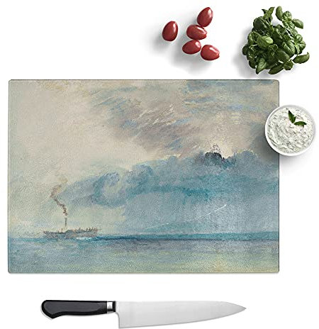A Paddle Steamer by Joseph Mallord William Turner - Textured Chopping Board - Worktop Saver - Cutting Board - Heat Resistant, Shatterproof and Hygenic - 39 x 28.5 cm