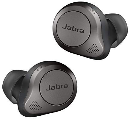 Jabra Elite 85t True-Wireless-Ohrhörer – Jabra Fortschrittliche aktive Geräuschunterdrückung mit langer Akkulaufzeit und leistungsstarken Lautsprechern – Kabellose Ladehülle – Titanschwarz (erneuert)