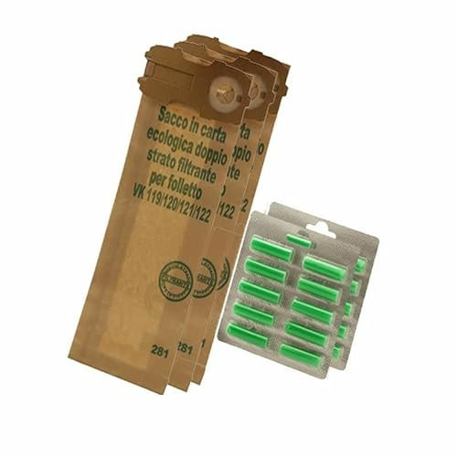 Kit 24 Sacchetti + 20 Profumini Adattabili per Folletto Vk 120/121/12
