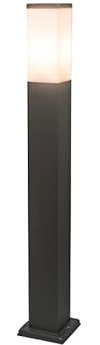 Qazqa Smart led Modern außen Pollerleuchte, Wegeleuchte, Pollerlampe für den Garten - Malios - Dunkelgrau, inkl. 4.5W LED-Lampe, dimmbar, 80cm, IP44, Rechteckig
