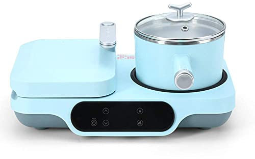REJOON Breakfast Machine 4-in-1 Breakfast Center Station with Adjustable Toasting Control Non-stick Griddle Apply to Bacon Ham Sausage Hashbrowns Omelettes Blue (Color : Blue)