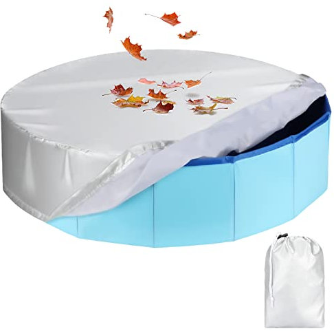 Rypet Haustier-Pool-Abdeckplane, faltbar, rund, für Hunde, Schwimmbad, auslaufsicher, waschbar, für Kinder, Pool-Überdachung, Badewanne