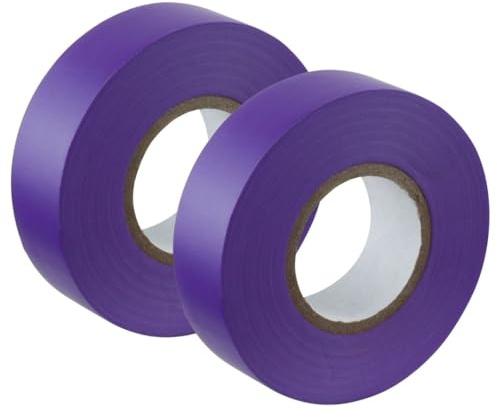 GOCABLETIES Nastro elettrico viola, 19 mm x 20 m, forte nastro isolante autoadesivo in PVC per isolare, riparare e proteggere i fili elettrici, 2 rotoli